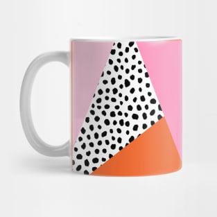 Pink and Orange Colour Block Geometric Mug